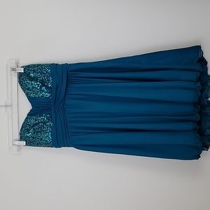 New Blue Green Sequin Sleeveless Dress 11